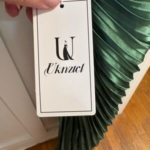 Uknucl Green Pleated One-Shoulder Dress